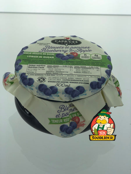 CAPRICES Blueberry & Apple Fruit Spread (Lower in Sugar)