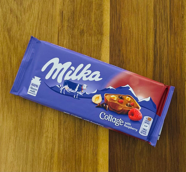 Milka Collage with Raspberry