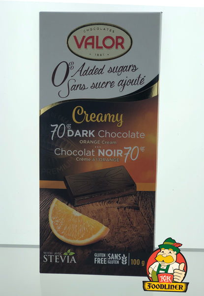 VALOR 70% Dark Chocolate Orange Cream